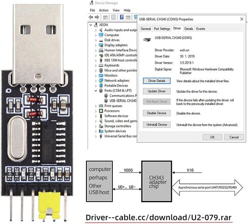 Cy USB2.0 Type-A إلى TTL Converter UART STC MODULE المبرمج التسلسلي CH340G CH340 3.3V 5V محول استبدال PL-2303 in Kuwait