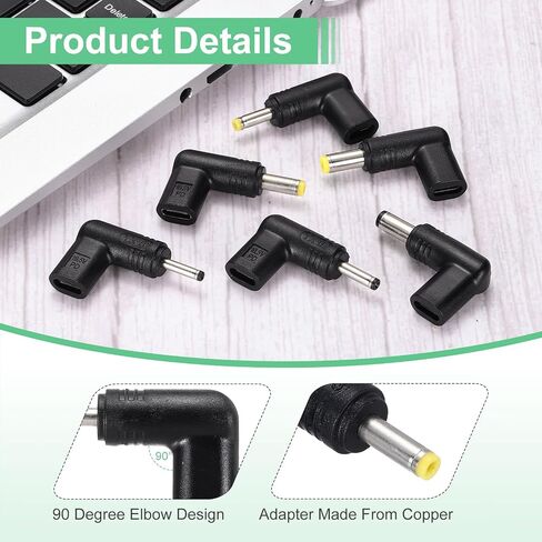 MECCANIXITY USB 3.1 Type-C Female to DC Male Adapter, 15V Type C to DC35135 3.5x1.35mm Elbow Adapter for PD Power Bank PD Source Notebook Laptop Tablet in Saudi Arabia