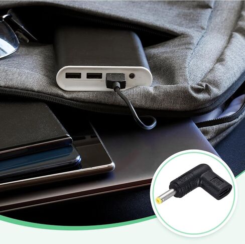 MECCANIXITY USB 3.1 Type-C Female to DC Male Adapter, 15V Type C to DC35135 3.5x1.35mm Elbow Adapter for PD Power Bank PD Source Notebook Laptop Tablet in Saudi Arabia