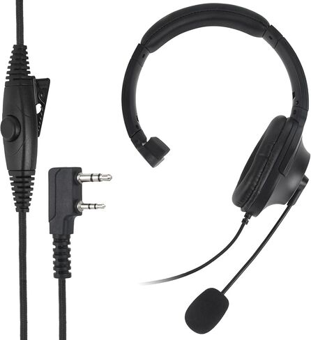WODASEN K1 2-Pin Over Ear Headset with Boom Mic Single Overhead Radio Headphones Braided Earpiece for UV-5R UV-82HP BF-888S BF-F8HP AR-152 AR-5 UV-89 UV-S9 RT17 RT21 RT27 NX-1200 NX-1300 (Single-Ear) in Saudi Arabia