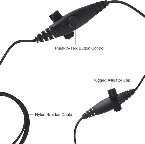 WODASEN K1 2-Pin Over Ear Headset with Boom Mic Single Overhead Radio Headphones Braided Earpiece for UV-5R UV-82HP BF-888S BF-F8HP AR-152 AR-5 UV-89 UV-S9 RT17 RT21 RT27 NX-1200 NX-1300 (Single-Ear) in Saudi Arabia