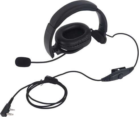 WODASEN K1 2-Pin Over Ear Headset with Boom Mic Single Overhead Radio Headphones Braided Earpiece for UV-5R UV-82HP BF-888S BF-F8HP AR-152 AR-5 UV-89 UV-S9 RT17 RT21 RT27 NX-1200 NX-1300 (Single-Ear) in Saudi Arabia