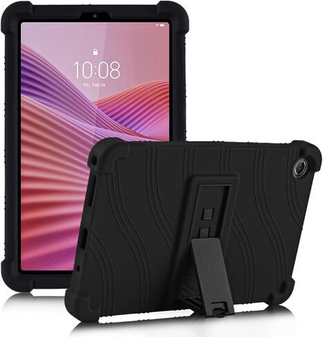 ATOOZ for Lenovo Tab One 8.7 Case 2025 (TB305FU),Soft Silicone Shockproof Kids Case for Lenovo Tab K9 Tablet 8.7 inch with PC Stand (Black) in Kuwait