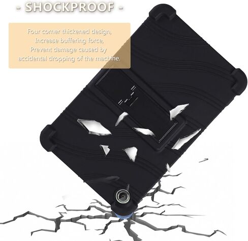 ATOOZ for Lenovo Tab One 8.7 Case 2025 (TB305FU),Soft Silicone Shockproof Kids Case for Lenovo Tab K9 Tablet 8.7 inch with PC Stand (Black) in Kuwait