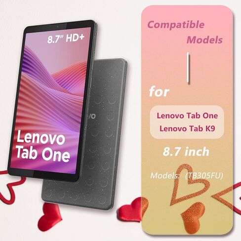 ATOOZ for Lenovo Tab One 8.7 Case 2025 (TB305FU),Soft Silicone Shockproof Kids Case for Lenovo Tab K9 Tablet 8.7 inch with PC Stand (Black) in Kuwait