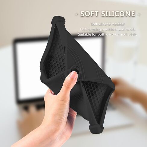 ATOOZ for Lenovo Tab One 8.7 Case 2025 (TB305FU),Soft Silicone Shockproof Kids Case for Lenovo Tab K9 Tablet 8.7 inch with PC Stand (Black) in Kuwait