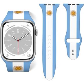 Argentina Flag Watch Band For Apple Wristband Band For Iwatch Series Soft Silicone 42mm*44mm