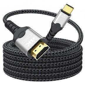 USB C to HDMI Cable 15 ft Long, 4K@30Hz 1080P@120Hz One-Direction Type C to HDMI Cord for Laptop, MacBook Pro/Air, iPhone 16/15, Android Phone, iPad, Monitor, TV, Projector and More