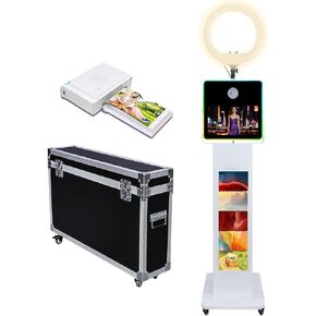 Magic Mirror Photo Booth Machine with 15.6in Touch Screen and Ring Light,Selfie Photobooth Machine RGB Light for Wedding,Parties,Exhibition,Rent (Photo Booth Machine)