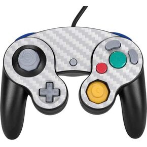 Skinit Decal Gaming Skin Compatible with Nintendo Gamecube Controller - White Carbon Fiber Specialty Texture Material Design