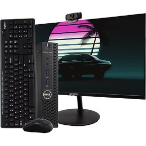 Dell OptiPlex 3050 Micro Desktop Computer PC, Intel Quad Core i5, 8GB RAM, 240 GB SSD, Windows 10 Pro, 23.6-inch Periphio Monitor, New Periphio Webcam, Wireless Keyboard & Mouse, HDMI, WiFi (Renewed)