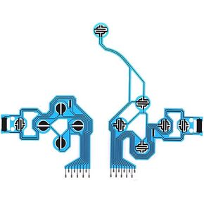 Replacement Buttons Ribbon Circuit Board for PS4 4 Pro Slim Controller Conductive Film Keypad Flex Cable Blue JDS 050 040 030 010 (Blue JDS001/011)