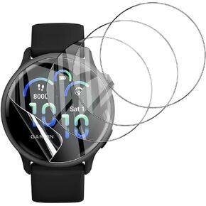 4 Pack Compatible with Garmin vívoactive 6 42mm/vívoactive 5 Screen Protectors [Non-Glass] Premium Soft Film Full Coverage.High Definition. Support Fingerprint Unlocking.Easy Installation