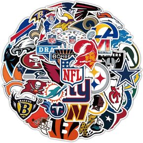 100 Pcs Football Team Stickers - Football Rugby for Fans Vinyl Waterproof Stickers for Water Bottles Luggage Laptop Snowboard Phone Decor for Teens Boys