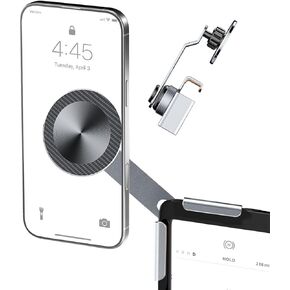 Aluminum Alloy Tesla Phone Mount【Ultra-Strong Magnetic Base】 Foldable Hidden Car Mount for Tesla Model 3/Y/Cybertruck, Durable for MagSafe Phone Holder Fit All Devices, Tesla Accessories