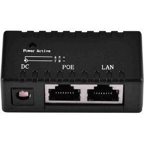 Poe Splitter Power Over Ethernet Injector Adapter حل الشبكة عالية السرعة لمعدات شبكة LAN الأسود أبيض اختياري المواد ABS 58x21x28mm 1pc (أبيض)