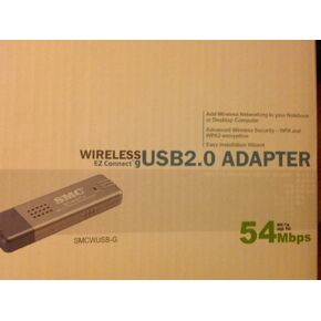 SMC Networks SMC SMCWUSB-G IEEE 802.11b/g USB 2.0 EZ Connect 2.4GHz Wireless Adapter,Silver