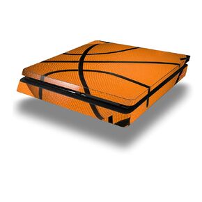 التفاف الجلد فينيل ملصق متوافق مع Sony PlayStation 4 Slim Console Basketball (PS4 غير مدرج)