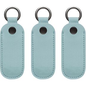 Universal PU Leather USB Storage Box with Metal Snaps and Round Carabiner, Secure Case for 9cm or 3.54 inch Drive/Cable/U-Shield (3 Pack,Black)