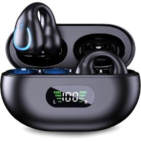 Clip On Earbuds Bluetooth 5.3 Wireless Earbuds Open Ear Bone Conduction Headphones Sport Earphones