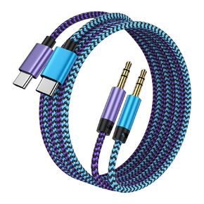 Samsung USB C to 3.5mm Audio Aux Cable, 3FT Headphone Jack to USB C Adapter for Samsung Galaxy A16/S25 Ultra/S24/S23/S22/S21/S20/A15, Type C Aux Cord for Car HiFi Audio Dongle Cable for iPhone 16e/15