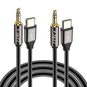J&D USB C to 3.5mm 1/8 inch Audio Aux Cable, USB Type C to Standard 3.5mm 1/8 inch TRS Male Car Aux Adapter Cable Compatible with iPhone 15/16 Series, 2 Pack, 3.3 Feet