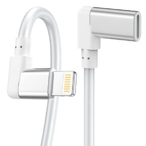 iPhone Charger for Live Extension Cable,[Apple MFi Certified]90 Degree Lightning Charging Male to Female Extender Dock Adapter for iPhone 14/Pro Max/13/12/11/XS/X/8/7/6 Pass Data Audio Live Broadcast