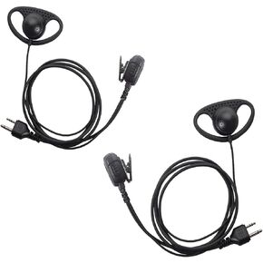 Walkie Talkie Headset for Midland, D Shape Headsets Earpiece with PTT Mic for Midland GXT1000VP4 LXT500VP3 GXT1050VP4 GXT1000XB Walkie Talkies Two Way Radio 2 pin,2PACK