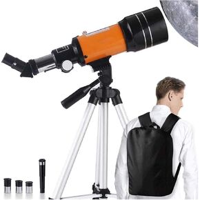Astronomical Telescope for &Adults &Beginners,Refractor Telescope for Astronomy 70Mm Aperture 300Mm with Adjustable Tripod and Phone Adapter Portable Telescope Double The Comfort