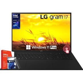 LG Gram 17 Touchscreen Laptop Copilot+ PC, Microsoft Office Lifetime License, 17" WQXGA Display, Intel Ultra 9 Series 2 288V, 32 GB RAM, 2 TB SSD, Intel Arc Graphics, Backlit, Wi-Fi 7, Windows 11 Pro