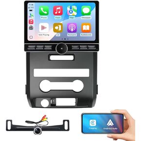 for Ford F150 Car Radio 2009-2014 |Wireless CarPlay Android Auto| Single Knob Keybutton Touch Screen| Android 13.0| AM/FM |Steering Wheel Control
