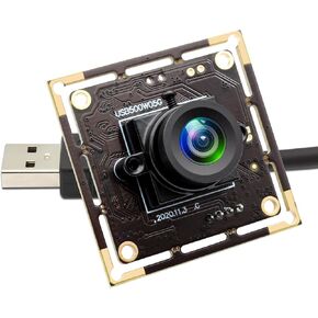 5MP USB Camera Module, 2.1mm Wide Angle Lens, Plug & Play USB 2.0 Industrial Webcam for Machine Vision, Industrial Inspection - Compatible with Windows 10/11, Linux, macOS, Raspberry Pi