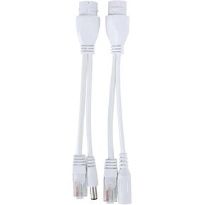 POE Splitter, Split Adapter Power Over Ethernet Adapter POE Adapter Cable 12V for Network Equipment (White)