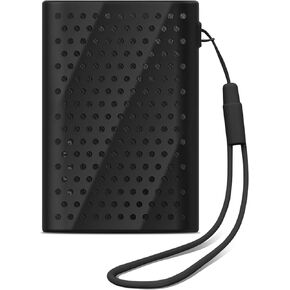 Lacdo Silicone Carrying Case for Samsung T9 Portable SSD 1TB 2TB 4TB External Solid State Drive, Soft Silicon Protective Sleeve Cover Skin for T9 SSD, Travel Pouch Storage Bag with Lanyard, Black