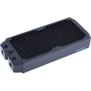 Alphacool NexXxos XT45 Full Copper Radiator240, 120mm x 2, Dual Fan, Black