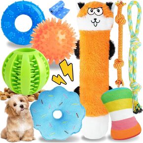 PatsFran Puppy Toys 23 Pack, Interactive Dog Toys for Small Dogs, Puppy Chew Toys for Teething with Durable Rope Toys, Treat Ball and Cute Squeaky Toys