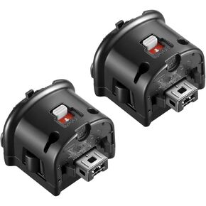 Replacement for Wii Motion Plus Adapter,Compatible with Wii Remote Controller(Black,2pcs)