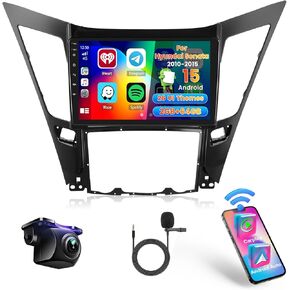 Car Radio for Hyundai Sonata 2010 2011 2012 2013 2014 2015, Android 15 Car Stereo Wireless Carplay, Roinvou 9 inch Touch Screen for Sonata Carplay Android Auto Bluetooth GPS 2G RAM 64G ROM