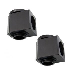 Koolance Adjustable Low Profile Elbow Fitting, Black, 2-Pack