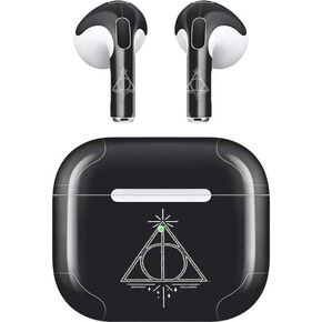 Skinit Decal Audio Skin Compatible with Apple AirPods (3rd Gen, 2021) - Officially Licensed Warner Bros Deathly Hallows Symbol Design