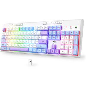 لوحة مفاتيح الألعاب اللاسلكية Risophy ، Tri-Mode BT5.0/2.4 جيجا هرتز/USB-C ، RGB تضيء لوحات المفاتيح الإضاءة الخلفية ، مفاتيح ماكرو قابلة للتخصيص ، 26 مفتاح مضاد للخلع ، بطارية 4000 مللي أمبير ، لوحات مفاتيح كمبيوتر كريمية