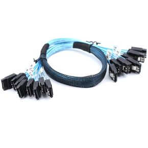 JMT SAS4.0 8*SATA إلى 8*SATA 7P CABLE Extension Extension 12G لخادم COMPUTER HOST SATA DISK (180 ° ، 100 سم)