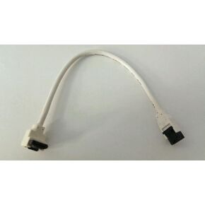 10" White SATA 3 III 6 GB/s Round SSD/HDD Data Cable 180 to 90 Degree Right Angle with Metal Latch