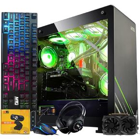 Aurora Max Gaming Tower PC- Intel Core I5 ​​12th Gen ، RTX 3060 12GB 192 بت ، 32 جيجابايت RGB RAM ، 256GB NVME ، 4TB HDD ، RGB مفتاح الماوس ، سماعة الرأس ، تبريد السائل ، كاميرا الويب ، وين 11 in Kuwait