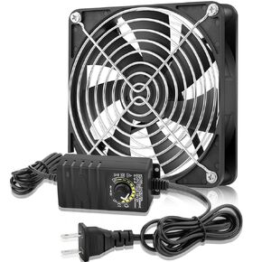 مروحة كمبيوتر 140 مم × 25 مم مع مكونات التيار المتردد 110V 120V 220V 240V AC مدعوم الكرة مزدوجة سرعة متغير للمستقبل/Xbox/Greenhouse/التبريد الإلكتروني