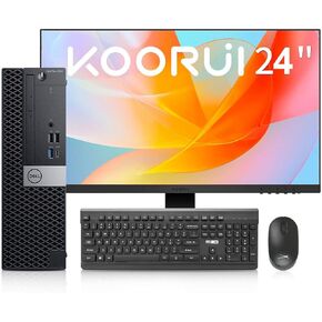 Dell OptiPlex 7050 Desktop Computers PC and 24 inch KOORUI Monitor Bundle, i7-6700 3.4GHz, 32GB Ram 1TB M.2 NVMe SSD+2TB HDD, AX200 Built-in WiFi 6,Bluetooth 5.2,HDMI,Windows 11 Pro (Renewed)