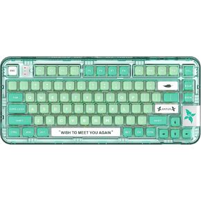 YUNZII Coolkiller CK75 Wireless Hot Swappable Mechanical Keyboard, Transparent Acrylic Gasket Mounted Keyboard for for Windows/Mac(Glory Switch,Mint Green)