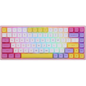 EPOMAKER EP84 Pro Upgraded 75% RGB Hot Swap 2.4GHz/Bluetooth 5.0/USB-C Wired Mechanical Keyboard with Programmable Software, NKRO, Ice Cream PBT Keycaps for Mac/Win/Gamers(Budgerigar)