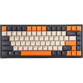 YUNZII KC84 84 Keys Hot Swappable Wired Mechanical Keyboard with PBT Dye-subbed Keycaps, Programmable, RGB,NKRO,Type-C Cable for Win/Mac/Gaming/Typist (Gateron Blue Switch, Carbon Retro)