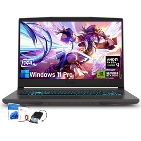 MSI Thin 15 Gaming Laptop - AMD Ryzen 9 8945HS, NVIDIA GeForce RTX 4060 Computer, 15.6" IPS 144 Hz Display, Windows 11 Pro, Office Pro Lifetime, 32GB DDR5 | 1TB SSD